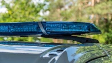 Polizeifahrzeug im Einsatz, Symbolbild