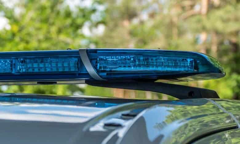 Polizeifahrzeug im Einsatz, Symbolbild