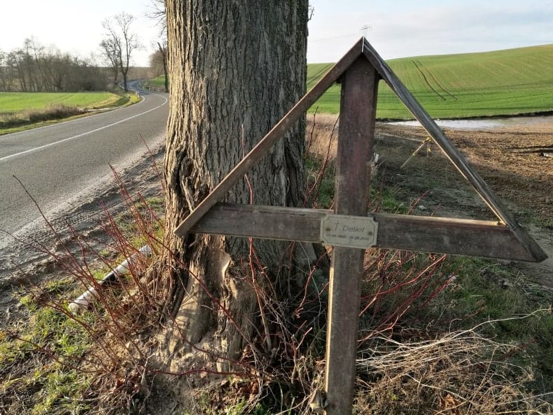 Unfallkreuz an Straßenrand, über dts Nachrichtenagentur