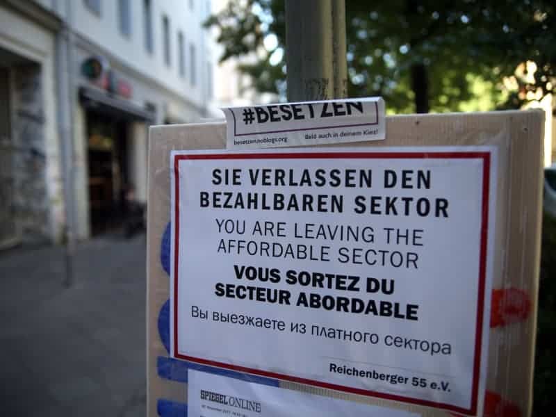 Plakat von Gentrifizierungsgegnern in Berlin, über dts Nachrichtenagentur