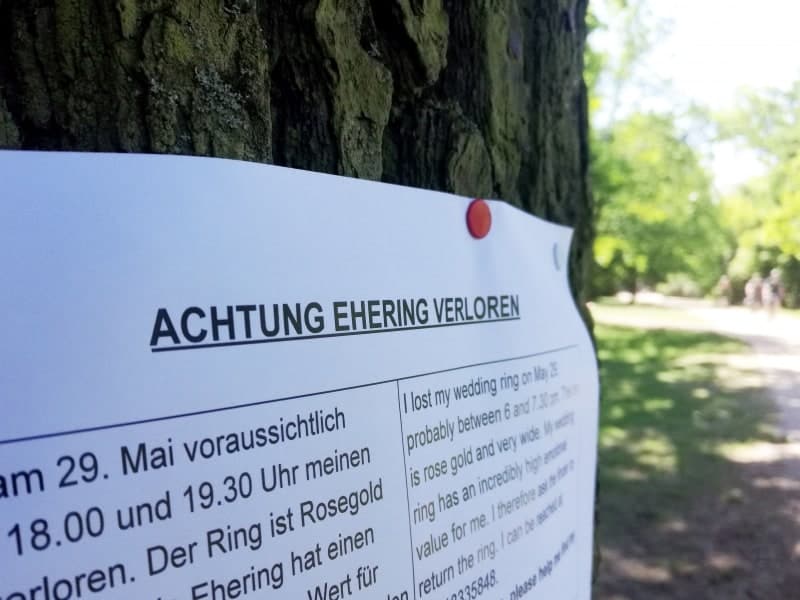 Verlorener Ehering, über dts Nachrichtenagentur