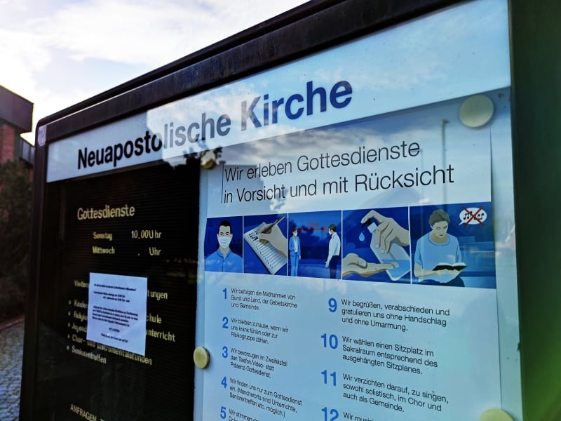 Corona-Regeln an einer Kirche, über dts Nachrichtenagentur