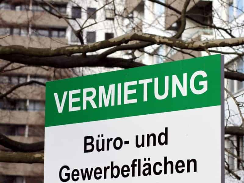 Vermietungs-Schild, über dts Nachrichtenagentur