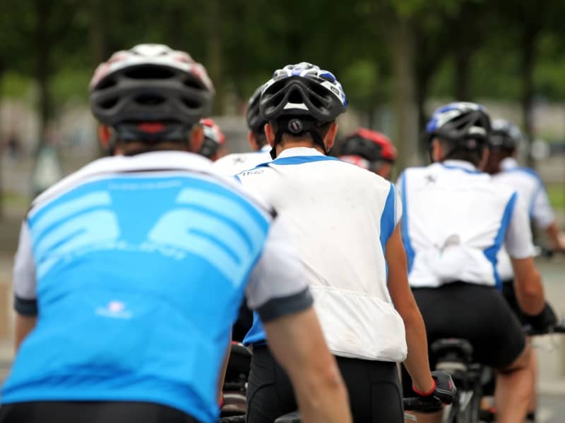 Rad-Rennfahrer mit Fahrradhelm, über dts Nachrichtenagentur