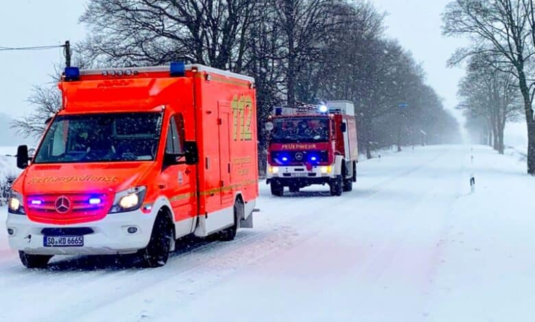 90 schneebedingte Einsätze binnen 24 Stunden im Emsland