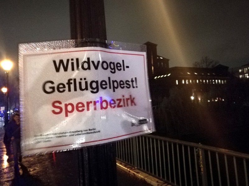 Warnschild vor Geflügelpest in Berlin, über dts Nachrichtenagentur