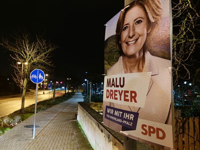 Wahlplakat zur Landtagswahl in Rheinland-Pfalz 2021, über dts Nachrichtenagentur