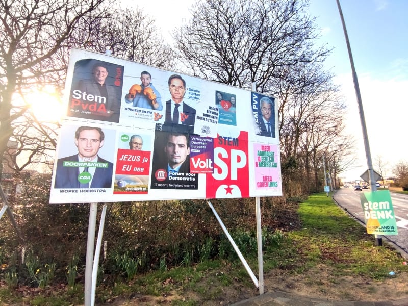 Plakate zur Parlamentswahl in den Niederlanden 2021, über dts Nachrichtenagentur