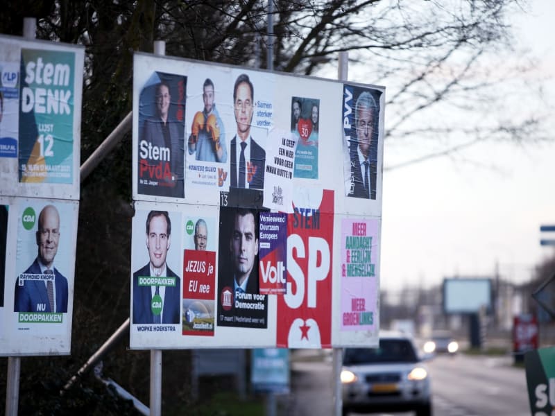 Plakate zur Parlamentswahl in den Niederlanden 2021, über dts Nachrichtenagentur
