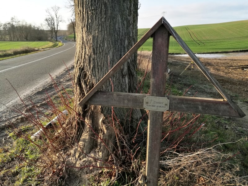 Unfallkreuz an Straßenrand, über dts Nachrichtenagentur