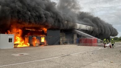 Feuerwehreinsatz bei einem Brand im Emsland