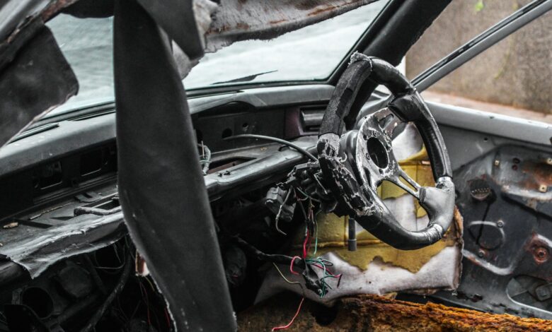 Auto mit Beschädigung an der Karosserie