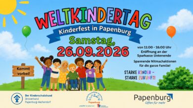 Flyer zum Weltkindertag und Kinderfest am Hauptkanal in Papenburg
