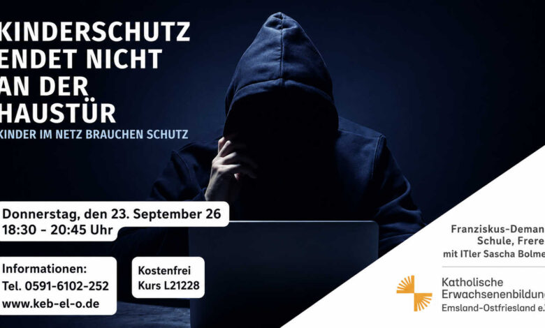 Plakat zum Vortrag Kinderschutz endet nicht an der Haustür in Freren