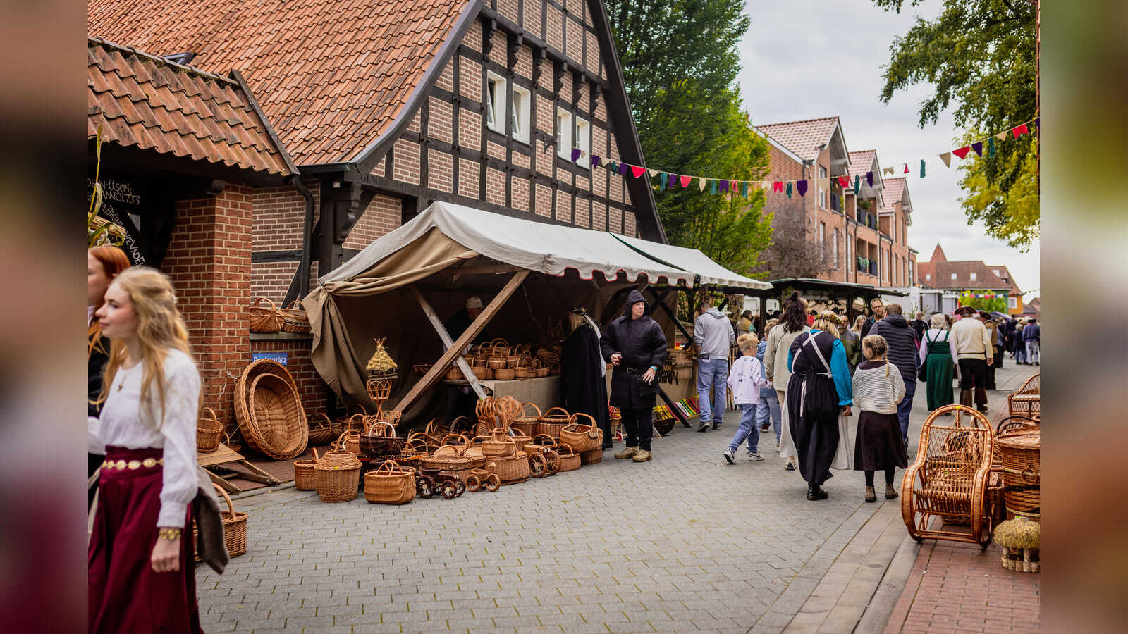 Historische Marktstände beim Korn- und Hansemarkt in Haselünne