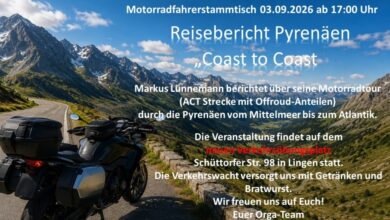 Motorräder bei einem Treffen der Polizei und Verkehrswacht
