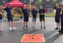 Neue Einsatzdrohne der Freiwilligen Feuerwehr Emsbüren bei der Schulung