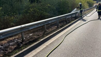 Einsatzkräfte der Feuerwehr Dörpen beim Löschen des Flächenbrandes am 25. August 2026