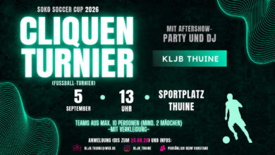 Plakat zum Cliquenturnier SOKO Soccer Cup am 5. September auf dem Sportplatz Thuine