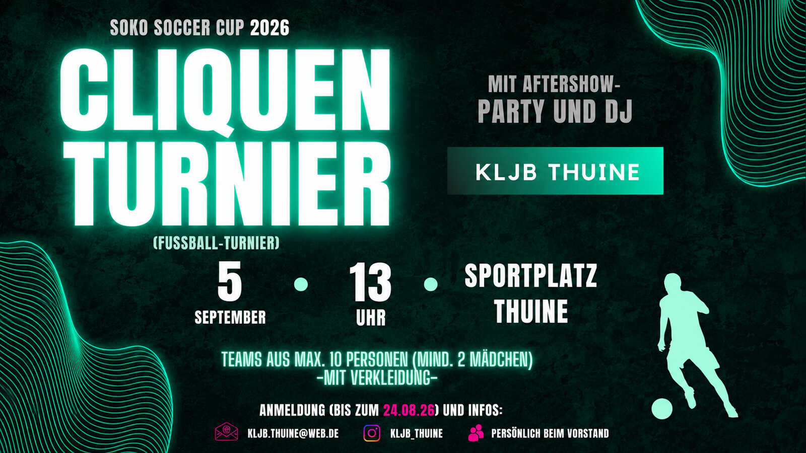 Plakat zum Cliquenturnier SOKO Soccer Cup am 5. September auf dem Sportplatz Thuine