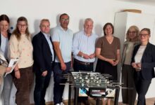 Gruppenfoto beim Besuch von Staatssekretärin Mareike Wulf in der Beratungsstelle des Kinderschutzbund Emsland-Mitte in Meppen