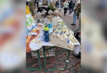Ankündigung der Fairen Meile auf dem Marktplatz in Lingen (Ems)