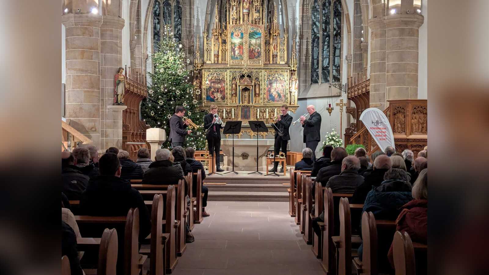 Blechbläser beim Festkonzert der Meppener Blechbläsertage 2025 in der Gymnasialkirche