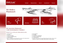 Screenshot der Startseite des neuen Internetauftritts „Kiek is an!“ zum Plattdeutschen in der Grafschaft Bentheim