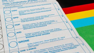 Ein Stimmzettel wird in eine Wahlurne eingeworfen, Symbolbild zur Landratswahl in der Grafschaft Bentheim