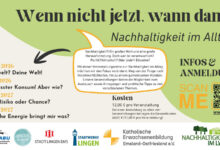Veranstaltungsplakat der Nachhaltigkeits-Reihe „Wenn nicht jetzt, wann dann?“ des LWH Lingen