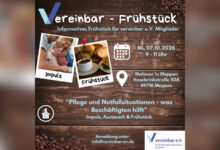 Einladung zum vereinbar-Frühstück in Meppen zum Thema Pflege- und Notfallsituationen
