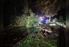 Feuerwehr Lorup im Einsatz bei einem Sturmschaden auf der Nordstraße in Rastdorf