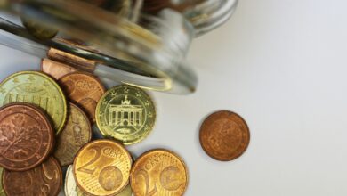Mehrere Euromünzen liegen nebeneinander
